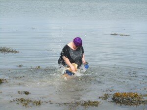 Teaching a dog to swim